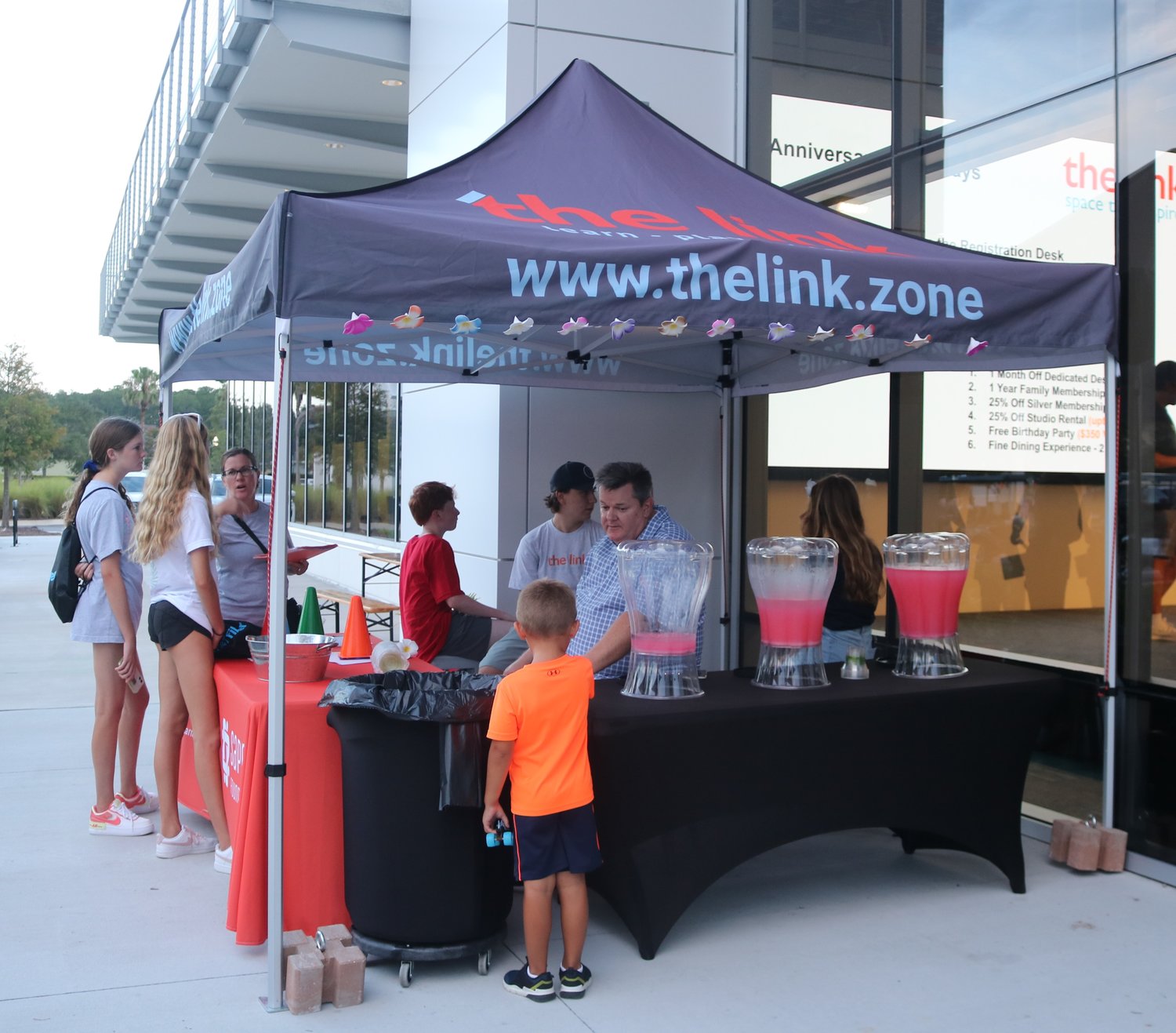 The link’s pavilion was a great place to get refreshments on a hot and humid afternoon during the Family Olympics.